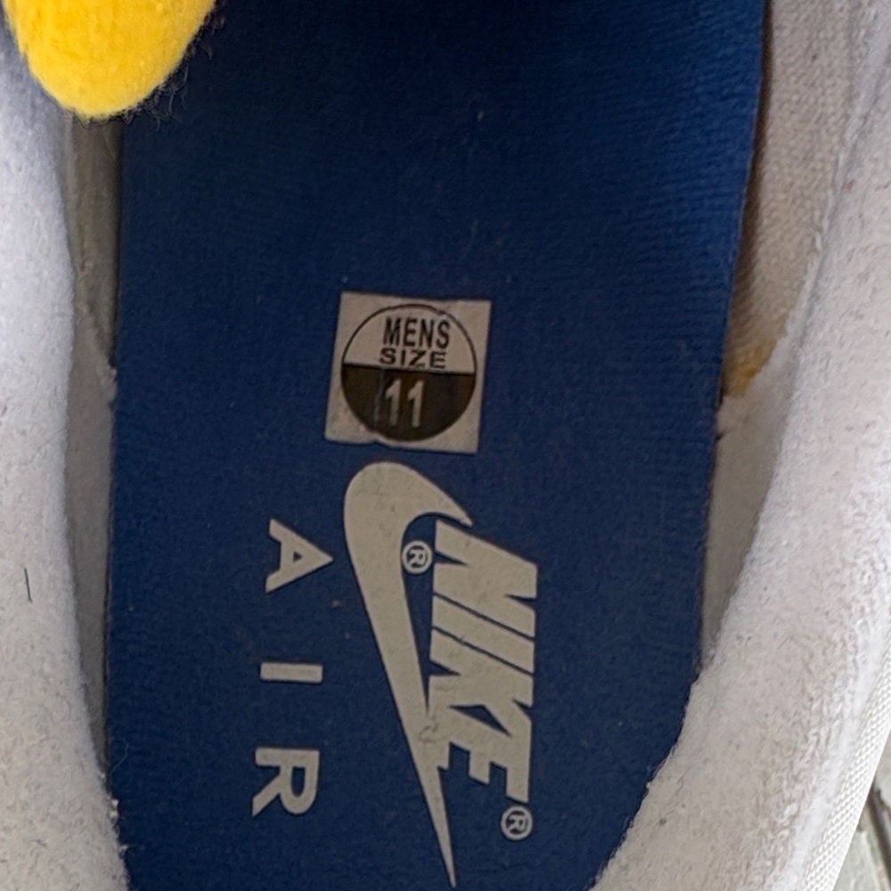 Nike Men's Sneakers in White, Blue, and Yellow - Picture 8 of 10